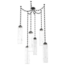 Hammerton SNB0056-06-MB-LC-CH3-L3 - Ledgestone Multi Light Pendant Multi Port Canopy Matte Black