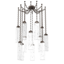 Hammerton SNB0056-12-FB-LC-CH2-L1 - Ledgestone Multi Light Pendant Multi Port Canopy Flat Bronze