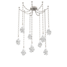 Hammerton SNB0059-09-BS-BC-CH1-L1 - Blossom Multi Light Pendant Multi Port Canopy Beige Silver