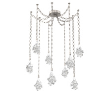 Hammerton SNB0059-09-BS-BC-CH2-L1 - Blossom Multi Light Pendant Multi Port Canopy Beige Silver