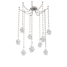 Hammerton SNB0059-09-BS-BC-CH3-L3 - Blossom Multi Light Pendant Multi Port Canopy Beige Silver