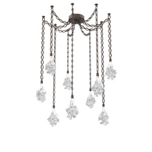 Hammerton SNB0059-09-FB-BC-CH2-L3 - Blossom Multi Light Pendant Multi Port Canopy Flat Bronze