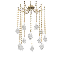 Hammerton SNB0059-12-GB-BC-CH2-L3 - Blossom Multi Light Pendant Multi Port Canopy Gilded Brass