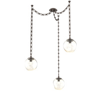 Hammerton SNB0062-03-FB-A-CH3-E2 - Aster Bulb Multi Light Pendant Multi Port Canopy Flat Bronze