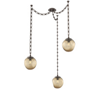 Hammerton SNB0062-03-FB-B-CH3-E2 - Aster Bulb Multi Light Pendant Multi Port Canopy Flat Bronze