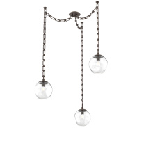 Hammerton SNB0062-03-FB-C-CH3-E2 - Aster Bulb Multi Light Pendant Multi Port Canopy Flat Bronze