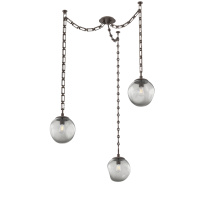 Hammerton SNB0062-03-FB-S-CH3-E2 - Aster Bulb Multi Light Pendant Multi Port Canopy Flat Bronze