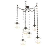 Hammerton SNB0062-06-FB-A-CH1-E2 - Aster Bulb Multi Light Pendant Multi Port Canopy Flat Bronze