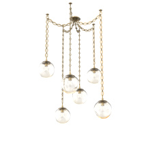 Hammerton SNB0062-06-GB-A-CH2-E2 - Aster Bulb Multi Light Pendant Multi Port Canopy Gilded Brass