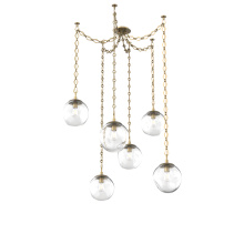 Hammerton SNB0062-06-GB-C-CH1-E2 - Aster Bulb Multi Light Pendant Multi Port Canopy Gilded Brass