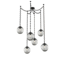 Hammerton SNB0062-06-MB-S-CH1-E2 - Aster Bulb Multi Light Pendant Multi Port Canopy Matte Black