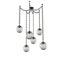 Hammerton SNB0062-06-MB-S-CH2-E2 - Aster Bulb Multi Light Pendant Multi Port Canopy Matte Black