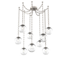 Hammerton SNB0062-09-BS-C-CH2-E2 - Aster Bulb Multi Light Pendant Multi Port Canopy Beige Silver