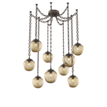 Hammerton SNB0062-09-FB-B-CH2-E2 - Aster Bulb Multi Light Pendant Multi Port Canopy Flat Bronze