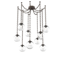 Hammerton SNB0062-09-FB-C-CH1-E2 - Aster Bulb Multi Light Pendant Multi Port Canopy Flat Bronze