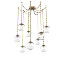 Hammerton SNB0062-09-GB-C-CH1-E2 - Aster Bulb Multi Light Pendant Multi Port Canopy Gilded Brass