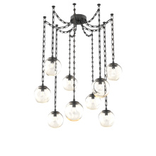 Hammerton SNB0062-09-MB-A-CH3-E2 - Aster Bulb Multi Light Pendant Multi Port Canopy Matte Black