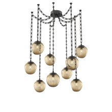 Hammerton SNB0062-09-MB-B-CH3-E2 - Aster Bulb Multi Light Pendant Multi Port Canopy Matte Black