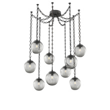 Hammerton SNB0062-09-MB-S-CH1-E2 - Aster Bulb Multi Light Pendant Multi Port Canopy Matte Black