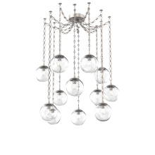 Hammerton SNB0062-12-BS-C-CH1-E2 - Aster Bulb Multi Light Pendant Multi Port Canopy Beige Silver