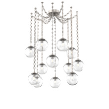 Hammerton SNB0062-12-BS-C-CH2-E2 - Aster Bulb Multi Light Pendant Multi Port Canopy Beige Silver