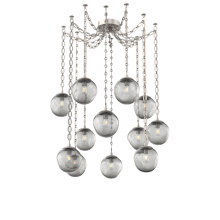 Hammerton SNB0062-12-BS-S-CH2-E2 - Aster Bulb Multi Light Pendant Multi Port Canopy Beige Silver