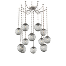 Hammerton SNB0062-12-BS-S-CH3-E2 - Aster Bulb Multi Light Pendant Multi Port Canopy Beige Silver
