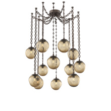 Hammerton SNB0062-12-FB-B-CH2-E2 - Aster Bulb Multi Light Pendant Multi Port Canopy Flat Bronze