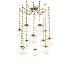 Hammerton SNB0062-12-GB-A-CH2-E2 - Aster Bulb Multi Light Pendant Multi Port Canopy Gilded Brass