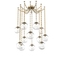 Hammerton SNB0062-12-GB-C-CH2-E2 - Aster Bulb Multi Light Pendant Multi Port Canopy Gilded Brass