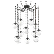 Hammerton SNB0062-12-MB-C-CH1-E2 - Aster Bulb Multi Light Pendant Multi Port Canopy Matte Black