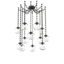 Hammerton SNB0062-12-MB-C-CH3-E2 - Aster Bulb Multi Light Pendant Multi Port Canopy Matte Black