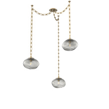 Hammerton SNB0064-03-GB-S-CH3-E2 - Nova Bulb Multi Light Pendant Multi Port Canopy Gilded Brass