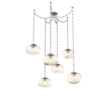 Hammerton SNB0064-06-BS-A-CH1-E2 - Nova Bulb Multi Light Pendant Multi Port Canopy Beige Silver
