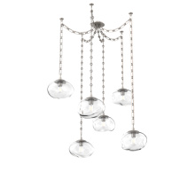 Hammerton SNB0064-06-BS-C-CH3-E2 - Nova Bulb Multi Light Pendant Multi Port Canopy Beige Silver