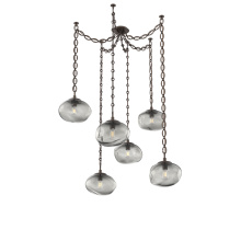Hammerton SNB0064-06-FB-S-CH2-E2 - Nova Bulb Multi Light Pendant Multi Port Canopy Flat Bronze
