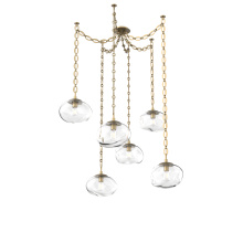 Hammerton SNB0064-06-GB-C-CH2-E2 - Nova Bulb Multi Light Pendant Multi Port Canopy Gilded Brass