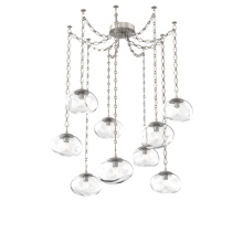 Hammerton SNB0064-09-BS-C-CH1-E2 - Nova Bulb Multi Light Pendant Multi Port Canopy Beige Silver