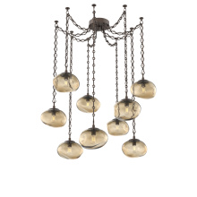 Hammerton SNB0064-09-FB-B-CH1-E2 - Nova Bulb Multi Light Pendant Multi Port Canopy Flat Bronze