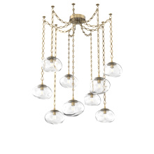 Hammerton SNB0064-09-GB-C-CH1-E2 - Nova Bulb Multi Light Pendant Multi Port Canopy Gilded Brass
