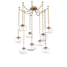 Hammerton SNB0064-09-GB-C-CH3-E2 - Nova Bulb Multi Light Pendant Multi Port Canopy Gilded Brass