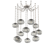 Hammerton SNB0064-12-BS-S-CH3-E2 - Nova Bulb Multi Light Pendant Multi Port Canopy Beige Silver