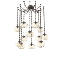 Hammerton SNB0064-12-FB-A-CH3-E2 - Nova Bulb Multi Light Pendant Multi Port Canopy Flat Bronze