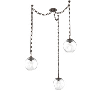 Hammerton SNB0066-03-FB-GC-CH3-L1 - Aster LED Multi Light Pendant Multi Port Canopy Flat Bronze