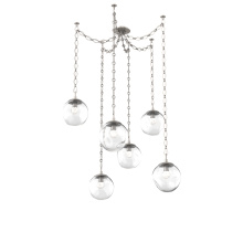 Hammerton SNB0066-06-BS-FC-CH1-L1 - Aster LED Multi Light Pendant Multi Port Canopy Beige Silver