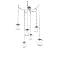 Hammerton SNB0066-06-BS-GC-CH2-L3 - Aster LED Multi Light Pendant Multi Port Canopy Beige Silver