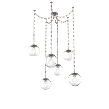 Hammerton SNB0066-06-BS-GC-CH3-L3 - Aster LED Multi Light Pendant Multi Port Canopy Beige Silver