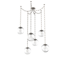 Hammerton SNB0066-06-BS-ZC-CH1-L3 - Aster LED Multi Light Pendant Multi Port Canopy Beige Silver