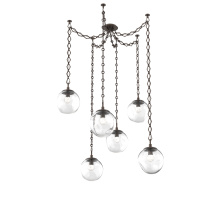 Hammerton SNB0066-06-FB-FC-CH1-L3 - Aster LED Multi Light Pendant Multi Port Canopy Flat Bronze
