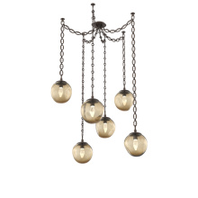 Hammerton SNB0066-06-FB-GB-CH2-L1 - Aster LED Multi Light Pendant Multi Port Canopy Flat Bronze